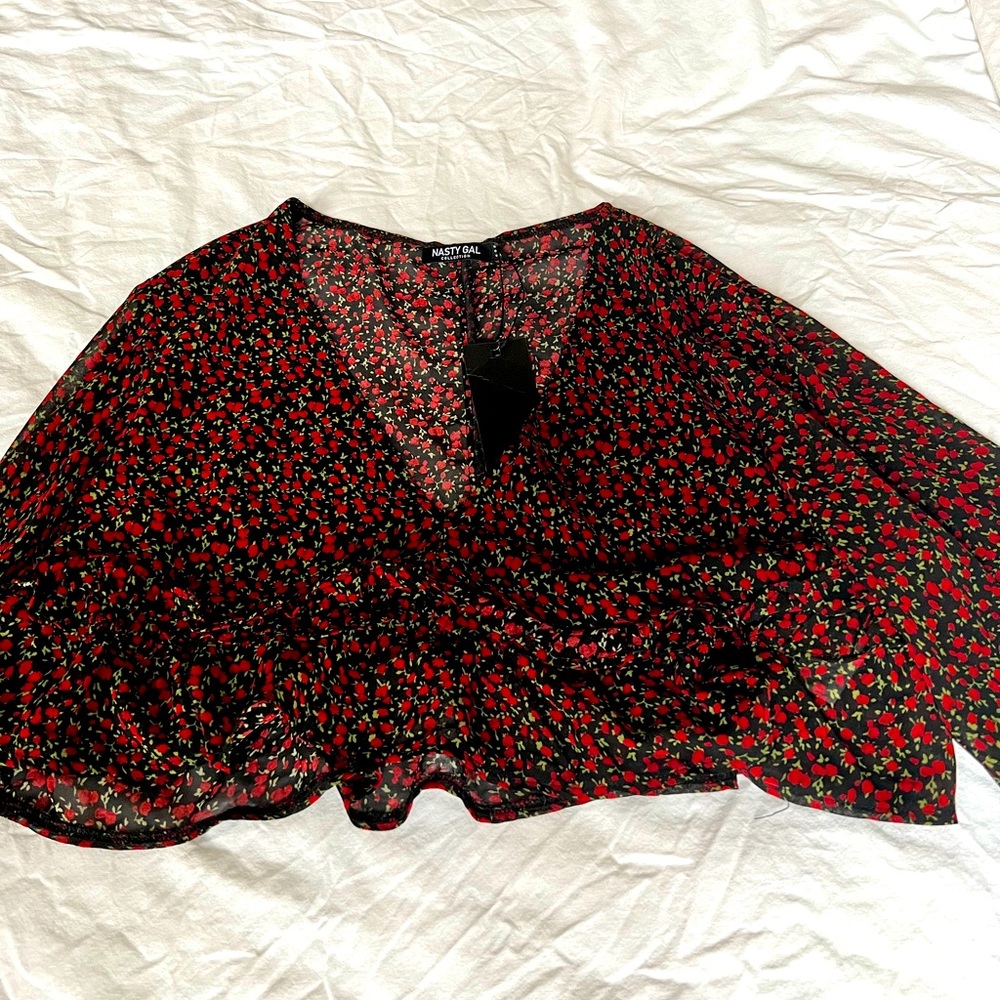 Brand New Nasty Gal Peplum Crop Top (Size 10)